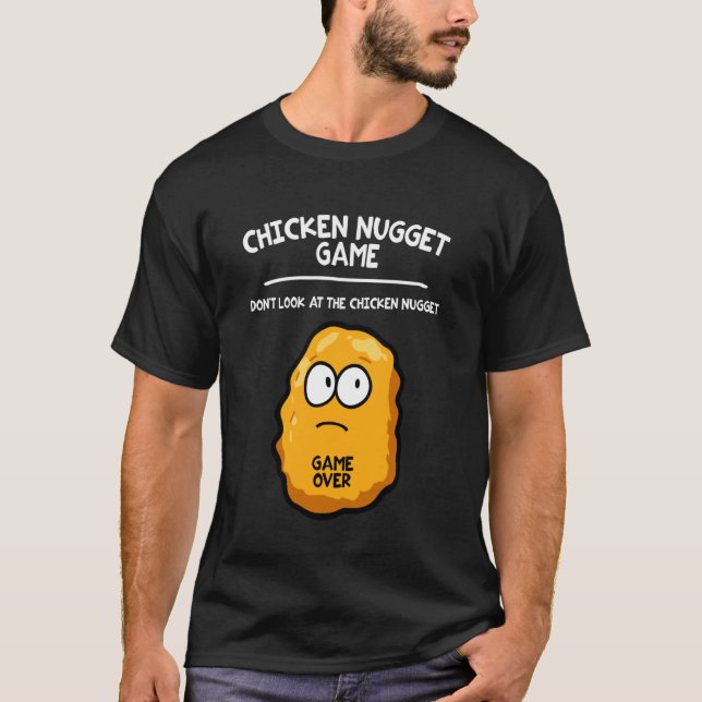 Camiseta Jogo Divertido de Nuggets de Frango (Frente)