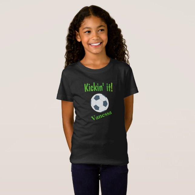Camiseta Jogo Divertido - Jogadora de Futebol Personalizada (Frente Completa)