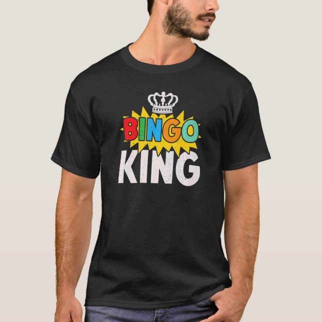 Camiseta Jogo do Bingo Lover do Jogador do Mens Bingo King (Frente)