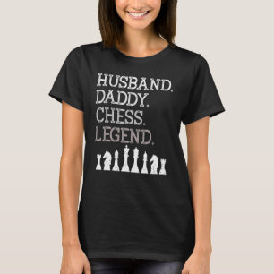 Camiseta Jogo do Conselho do Pai de Legenda do Xadrez do Pa