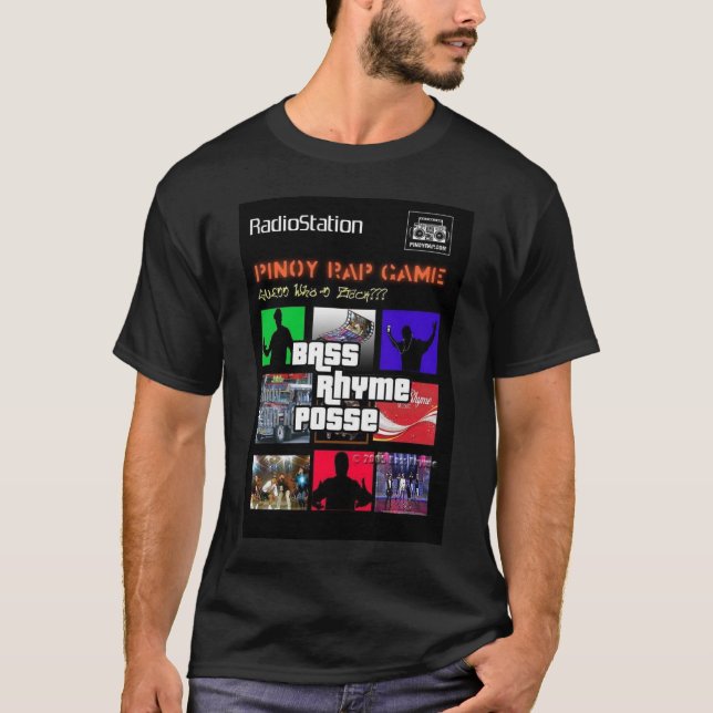Camiseta Jogo do rap de Pinoy (preto) (Frente)