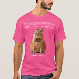 Camiseta Jogo Engraçado Capybara Não Olhe Para Capybara
