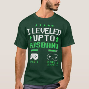Camiseta Jogo Engraçado de Jogo do Mens Recém-casados Level