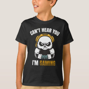 Camiseta Jogo Engraçado Jogo Panda Viciado Gamers Kid Heads
