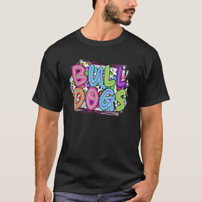 Camiseta Jogo Espirituoso Da Equipe De Futebol Da Buldogue (Frente)