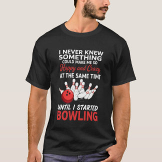 Camiseta Jogo Feliz e Louco Esportes Boliche Divertido