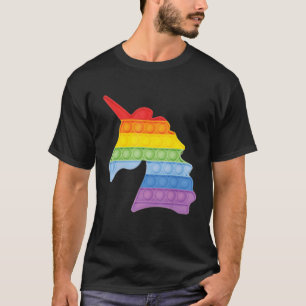 Camiseta Jogo Fidget pop Jogo Unicorn Arco-íris colorido pa