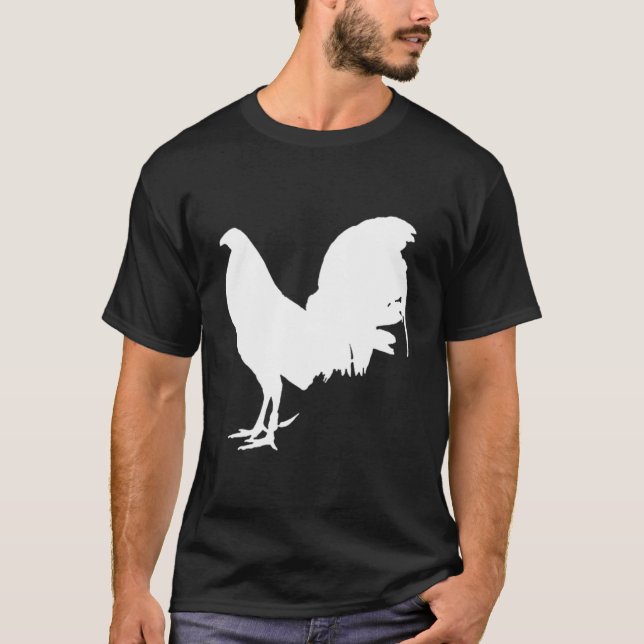 Camiseta Jogo Fowl Galegos Galinha Galinha Gamefowl Branco (Frente)