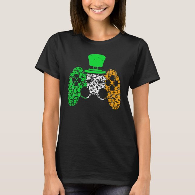 Camiseta Jogo Gamer Para Meninos Dia de São Patrício De Sha (Frente)