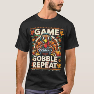Camiseta Jogo Gobble Repetir - Ação de Graças para o Jogado