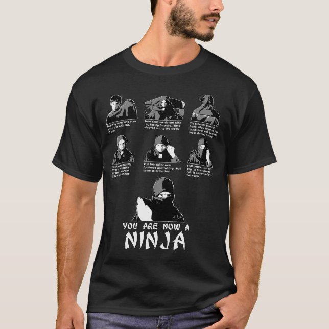 Camiseta Jogo imediato de Ninja (inclui instruções) (Frente)