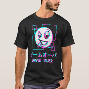 Camiseta Jogo Japonês Feliz Sobre A Aesética Vaporwave