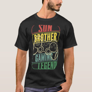 Camiseta Jogo Jogador de Vídeo Irmão Retro Son Gamin
