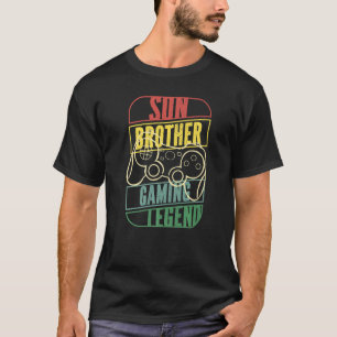 Camiseta Jogo Jogador de Vídeo Irmão Retro Son Gamin