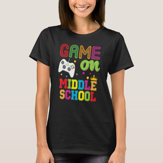 Camiseta Jogo Médio No Vídeo Console Professora Kid Student (Frente)