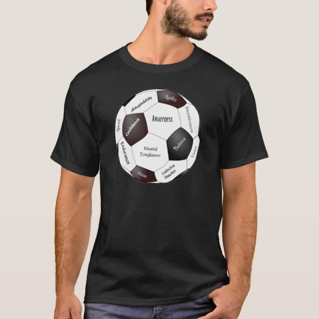 Camiseta Jogo Motivacional de Futebol, Palavras Desportivas (Frente)