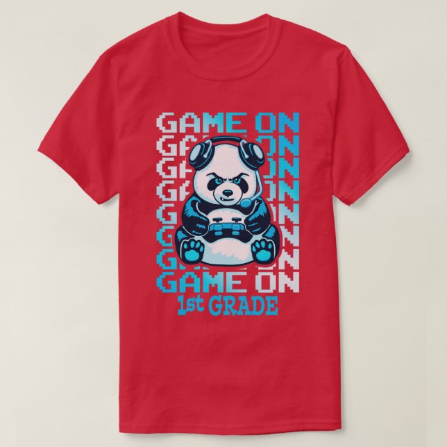 Camiseta Jogo Na Série 1rua De Volta Ao Urso De Panda Engra (Frente do Design)
