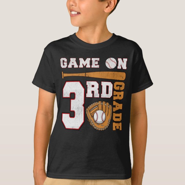 Camiseta Jogo no basebol do 3º ano de volta à escola (Frente)