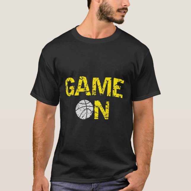 Camiseta Jogo No Basquete; Blue Black Yellow Dourada Team C (Frente)