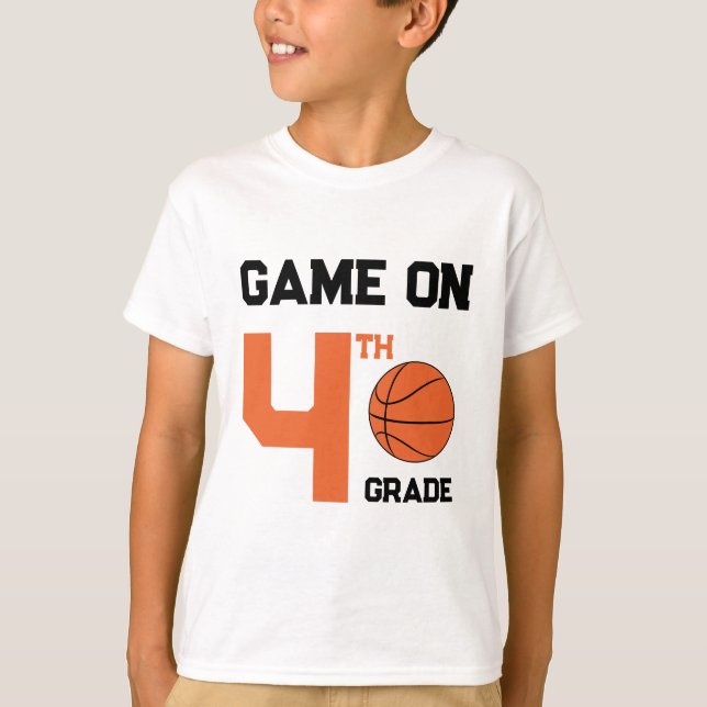 Camiseta Jogo No Basquete De Volta À Escola, Adicionar Grau (Frente)