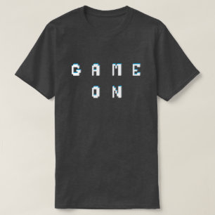Camiseta Jogo no gráfico retro do texto do estilo do pixel