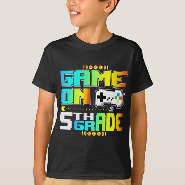 Camiseta Jogo No Jogo Da Grau 5 Gaming De Vídeo De Volta À  (Frente)