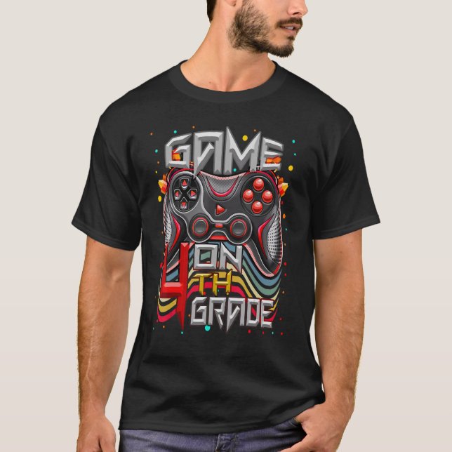 Camiseta Jogo no Jogo de Vídeo do 4º Ano Estudante G (Frente)