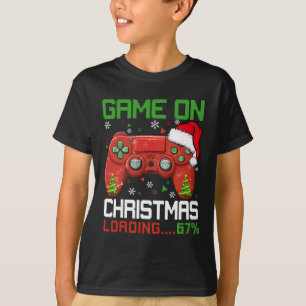 Camiseta Jogo no Natal Carregando 67% Engraçado 6 7 Meme Na