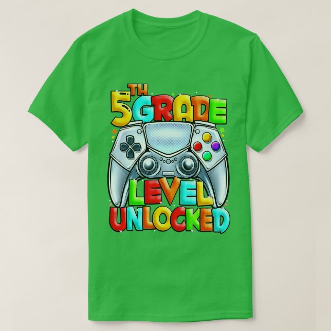 Camiseta Jogo No Nível 5 Desbloqueado De Volta À Escola B (Frente do Design)