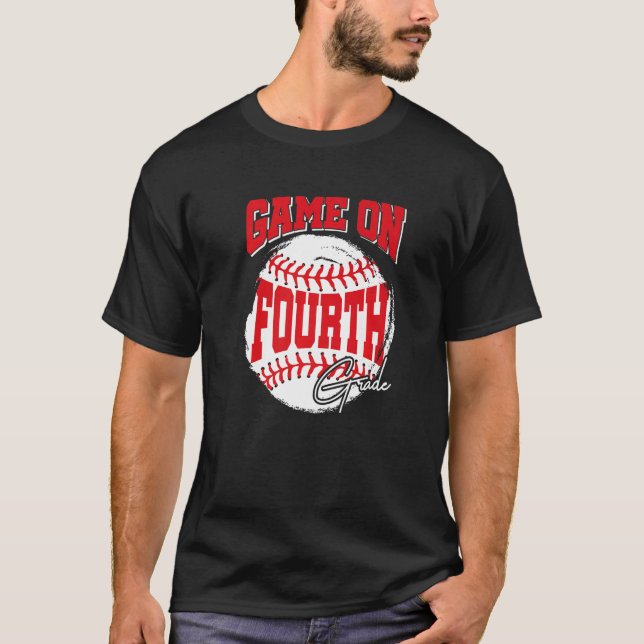 Camiseta Jogo No Quarto Ano De Baseball De Volta À Escola (Frente)
