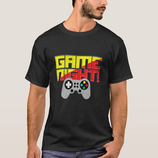 Camiseta Jogo Noite Vídeo Jogador Diversão Controladora Men (Frente)