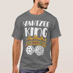 Camiseta Jogo Noturno de Dados Rei Yahtzee engraçado