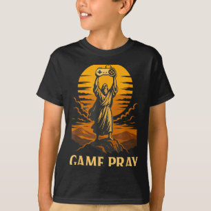 Camiseta Jogo Reze Jesus Gamer Engraçado Meme Jogo Retro Ví