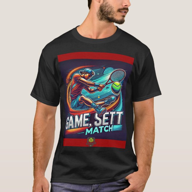 Camiseta "Jogo, set, Match: Vista o Espírito da Tênis!" (Frente)