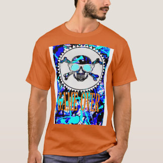 Camiseta jogo sobre abstrato azul