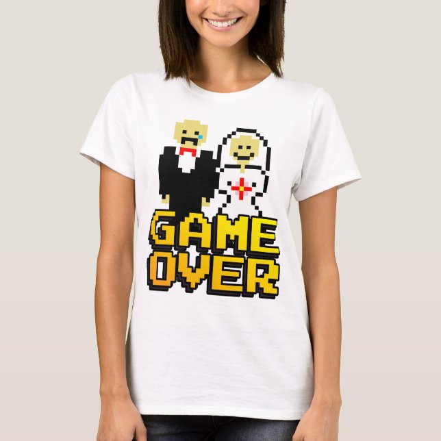 Camiseta Jogo sobre casamento (8 bits) (Frente)