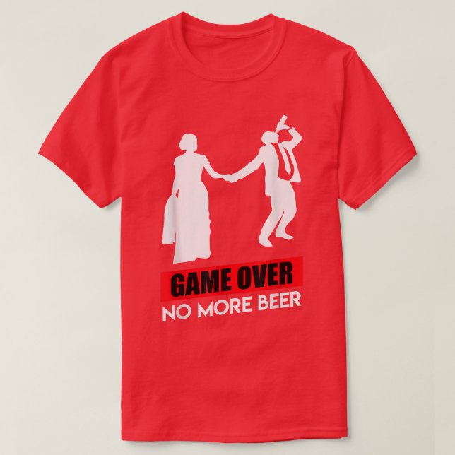 Camiseta Jogo sobre o casamento da despedida de solteiro (Frente do Design)