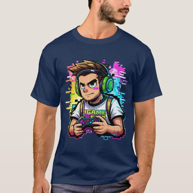 Camiseta Jogo sobre o estilo Arcade Retroativa Neon Gamer (Frente)