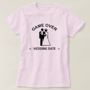 Camiseta Jogo sobre (o t-shirt da data do casamento)