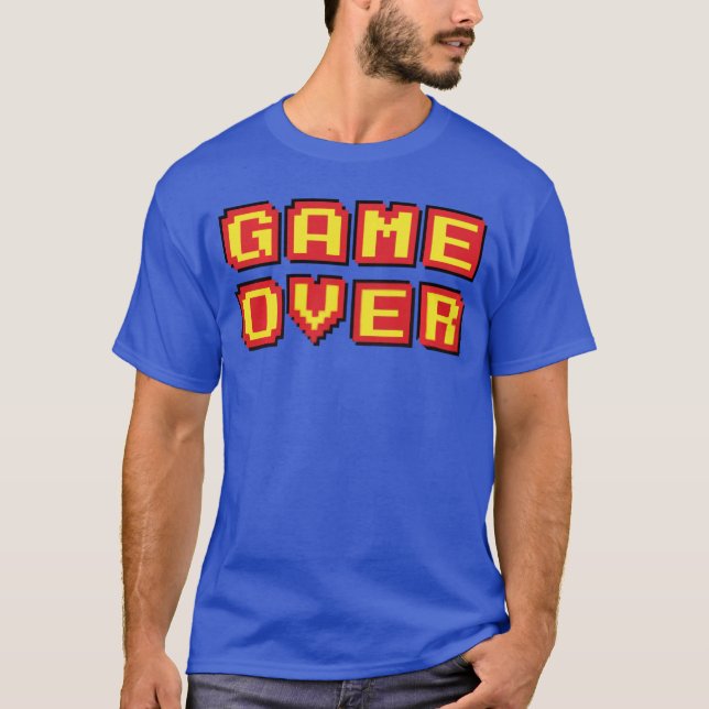 Camiseta Jogo Terminado Presente de Jogos de Vídeo Retro Vi (Frente)