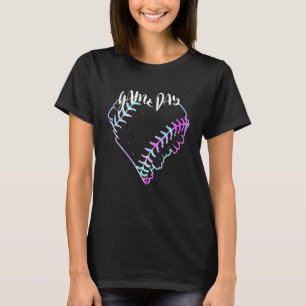 Camiseta Jogo Tie Dye Softball Heart Softball Baseball