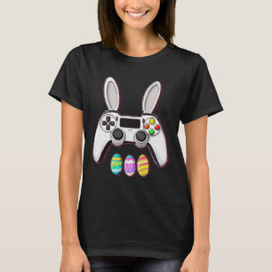 Camiseta Jogo Vídeo Ovos Coelho Controlador Dia de Páscoa J