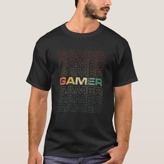 Camiseta Jogo Vintage com Retro Gamer (Frente)