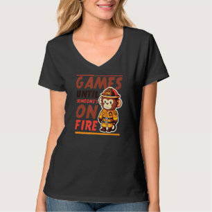 Camiseta Jogos Até o Design On Fire do Combatente de Incênd