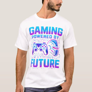 Camiseta Jogos com Design Neon Futurista