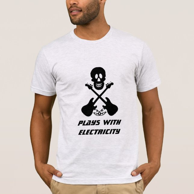 Camiseta Jogos com o t-shirt do músico da eletricidade (Frente)