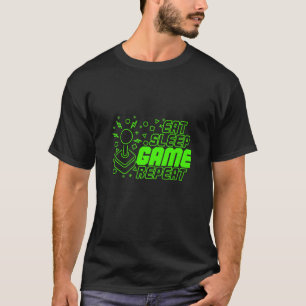 Camiseta Jogos Comendo Jogo Repouso Repetição do Console PS
