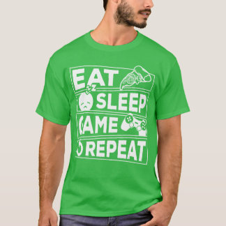 Camiseta Jogos Comer Dormir Jogar Repetir Presente Multijog