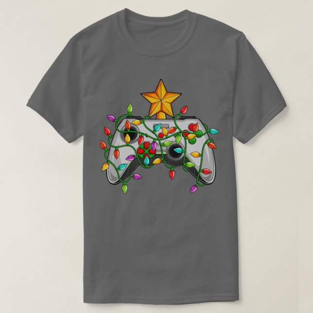 Camiseta Jogos da Árvore de Natal Luzes de vídeo (Frente do Design)