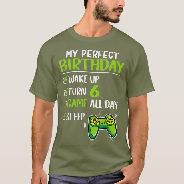Camiseta Jogos de azar com 6 de game de 6 anos Perfeito (Frente)